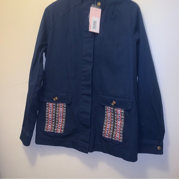 JustFab Jackets & Blazers - JUSTFAB Casual Folk Parka Indigo Women’s Size Small